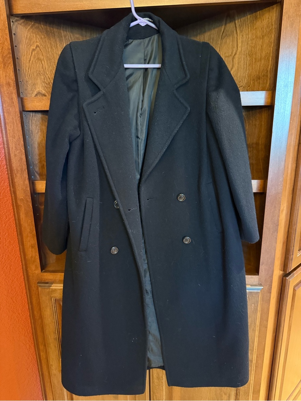International Scene 90s Y2K Long Black Double Breasted Coat S/6